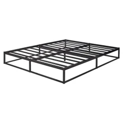 Lit en métal Trerunta acier 180 x 200 cm noir en.casa