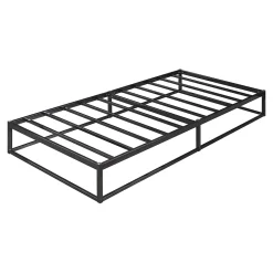 Lit en métal Trerunta acier 90 x 200 cm noir en.casa