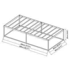 Lit en métal Trerunta acier 90 x 200 cm noir en.casa