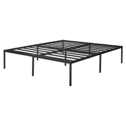 Lit en métal Vaardö acier 180 x 200 cm noir en.casa