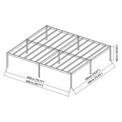 Lit en métal Vaardö acier 180 x 200 cm noir en.casa
