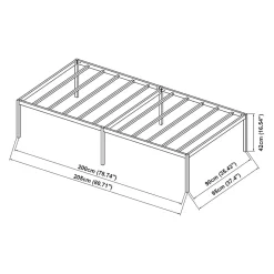 Lit en métal Vaardö acier 90 x 200 cm noir en.casa