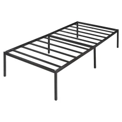 Lit en métal Vaardö acier 90 x 200 cm noir en.casa