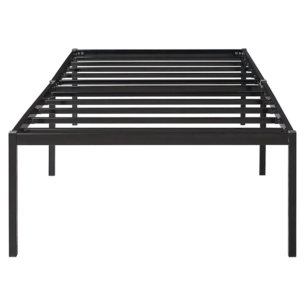 Lit en métal Vaardö acier 90 x 200 cm noir en.casa