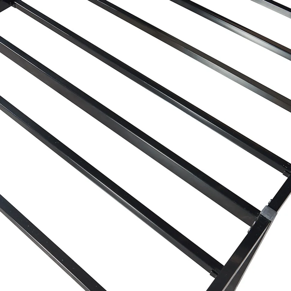 Lit en métal Vaardö acier 90 x 200 cm noir en.casa