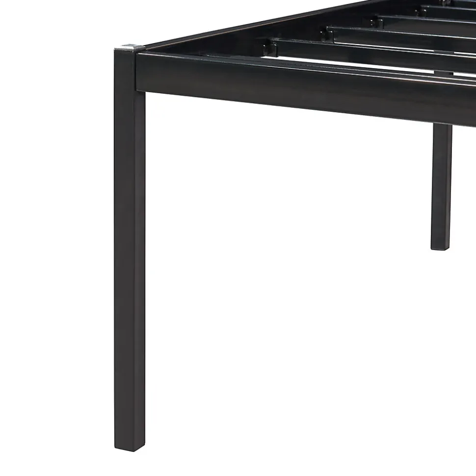 Lit en métal Vaardö acier 90 x 200 cm noir en.casa