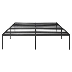 Lit en métal Vaardö acier 160 x 200 cm noir en.casa