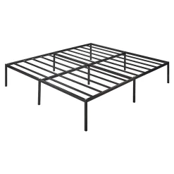 Lit en métal Vaardö acier 160 x 200 cm noir en.casa