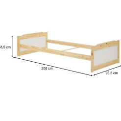 Lit en pin FRITZ, 90 x 200 cm, coloris naturel et blanc