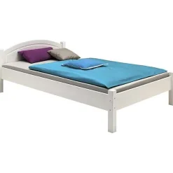 Lit en pin MARIE, 100 x 200 cm, lasuré blanc