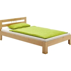 Lit en pin THEO, 90 x 200 cm, lasuré couleur hêtre