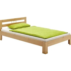 Lit en pin THEO, 90 x 200 cm, lasuré couleur hêtre