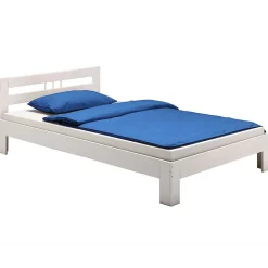 Lit en pin THEO, 120 x 200 cm, lasuré blanc