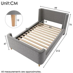 Lit Enfant - Lit Simple avec Design Traîneau et Revêtement Velours Motif Espace - Structure Métal et Bois Gris - 90 x 200 cm