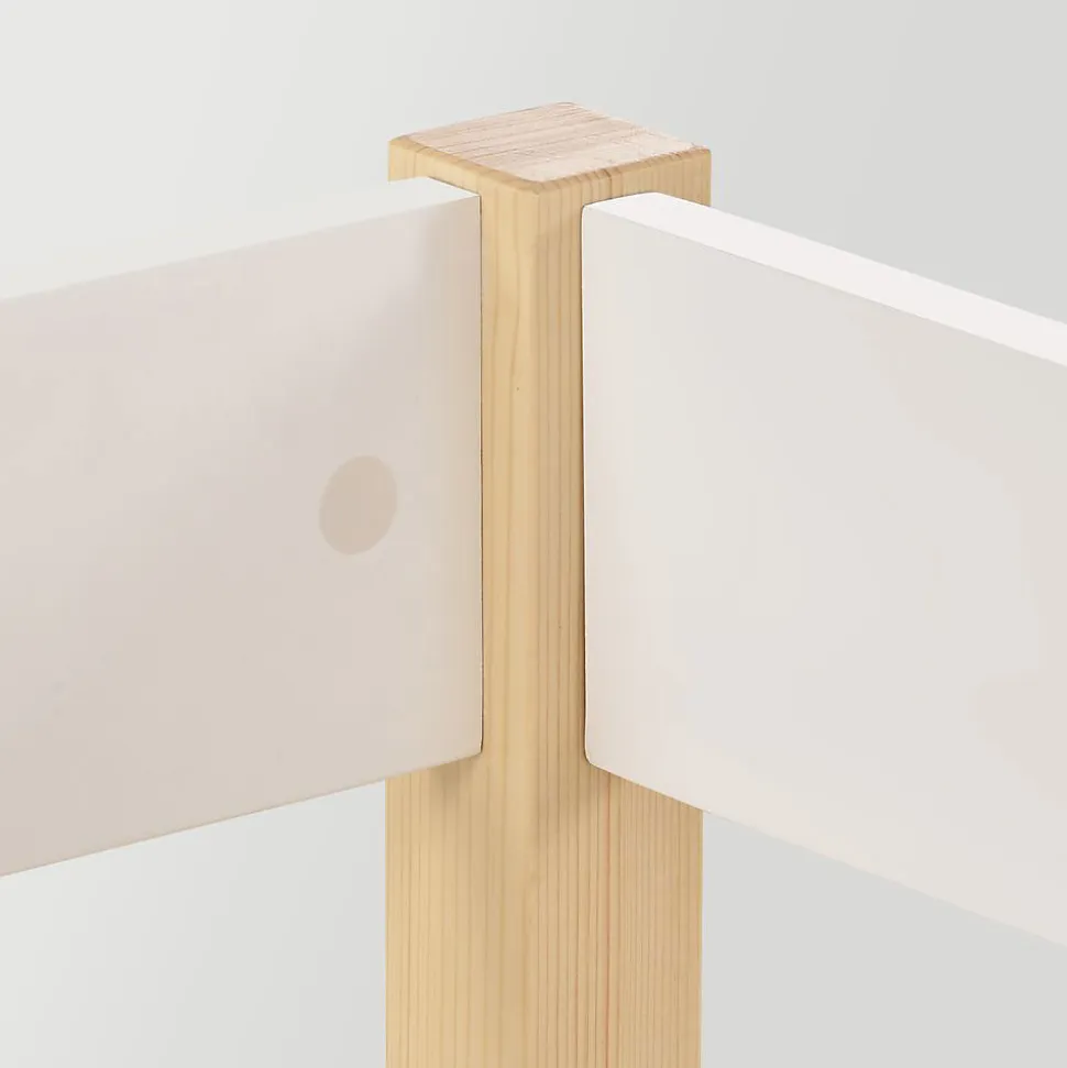 Lit enfant 90 x 200 cm, tiroirs, pin massif, blanc Blackcolors