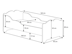 Lit enfant ANNA avec matelas 160x80 Mermaid
