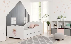 Lit enfant ANNA avec tiroir 160x80 Fille avec ailes