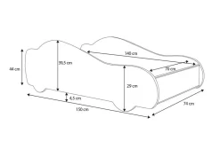 Lit enfant auto 4x4 140x70 multicolour