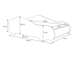 Lit enfant Batcar noir 140x70 avec matelas