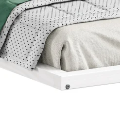 Lit enfant ELOA type Montessori, couchage 90x200 cm, en pin massif lasuré blanc