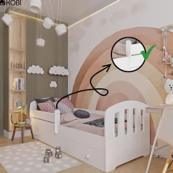 Lit enfant Felix 160x80 avec tiroir blanc