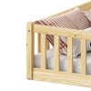Lit enfant GUSTAVO type Montessori, couchage 90x200 cm, en pin massif naturel