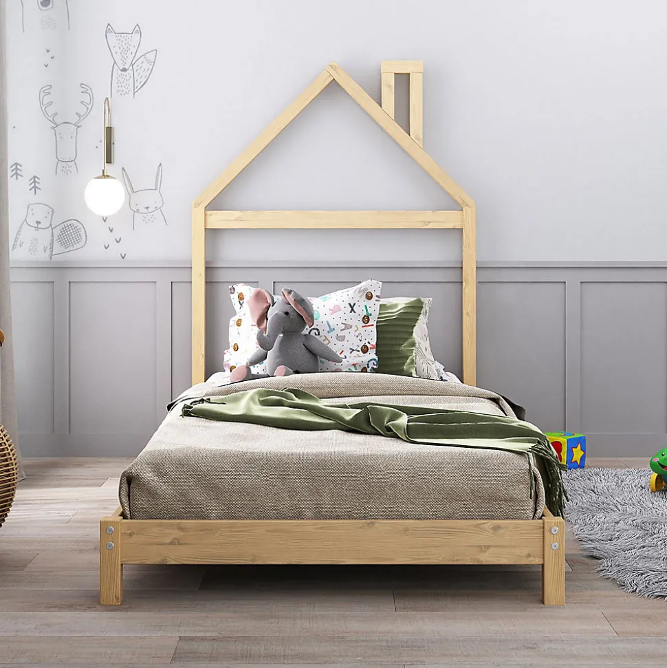 Lit enfant LIZ 90 x 190 cm en pin massif - Coloris naturel