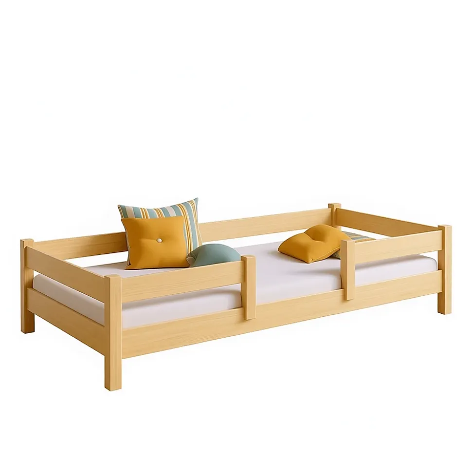 Lit enfant Lofto 160x80 avec barreaux - bois naturel