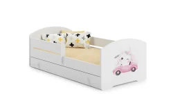 Lit enfant LUK avec tiroir et barreau 160x80 Cat