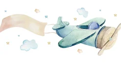 Lit enfant LUK avec tiroir et barreau 140x70 Airplane