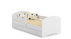 Lit enfant LUK avec tiroir et barreau 140x70