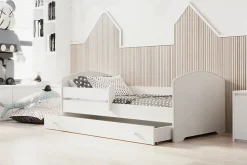 Lit enfant LUK avec tiroir et barreau 140x70