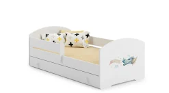 Lit enfant LUK avec tiroir et barreau 160x80 Airplane