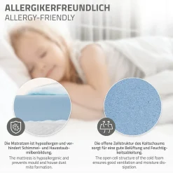 Lit enfant ML-Design 80x160cm avec matelas H10cm blanc en bois but de foot et sommier à lattes