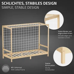 Lit enfant ML-Design 90x200cm avec matelas H10cm naturel en bois but de foot et sommier à lattes