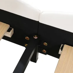 Lit Enfant Rembourré 90x200 Cm, Avec Tête De Lit En Forme D'ours En Velours Doux Pour La Peau, Blanc