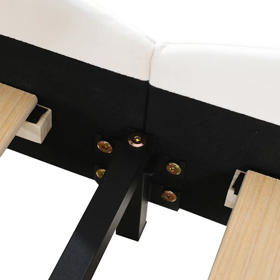 Lit Enfant Rembourré 90x200 Cm, Avec Tête De Lit En Forme D'ours En Velours Doux Pour La Peau, Blanc