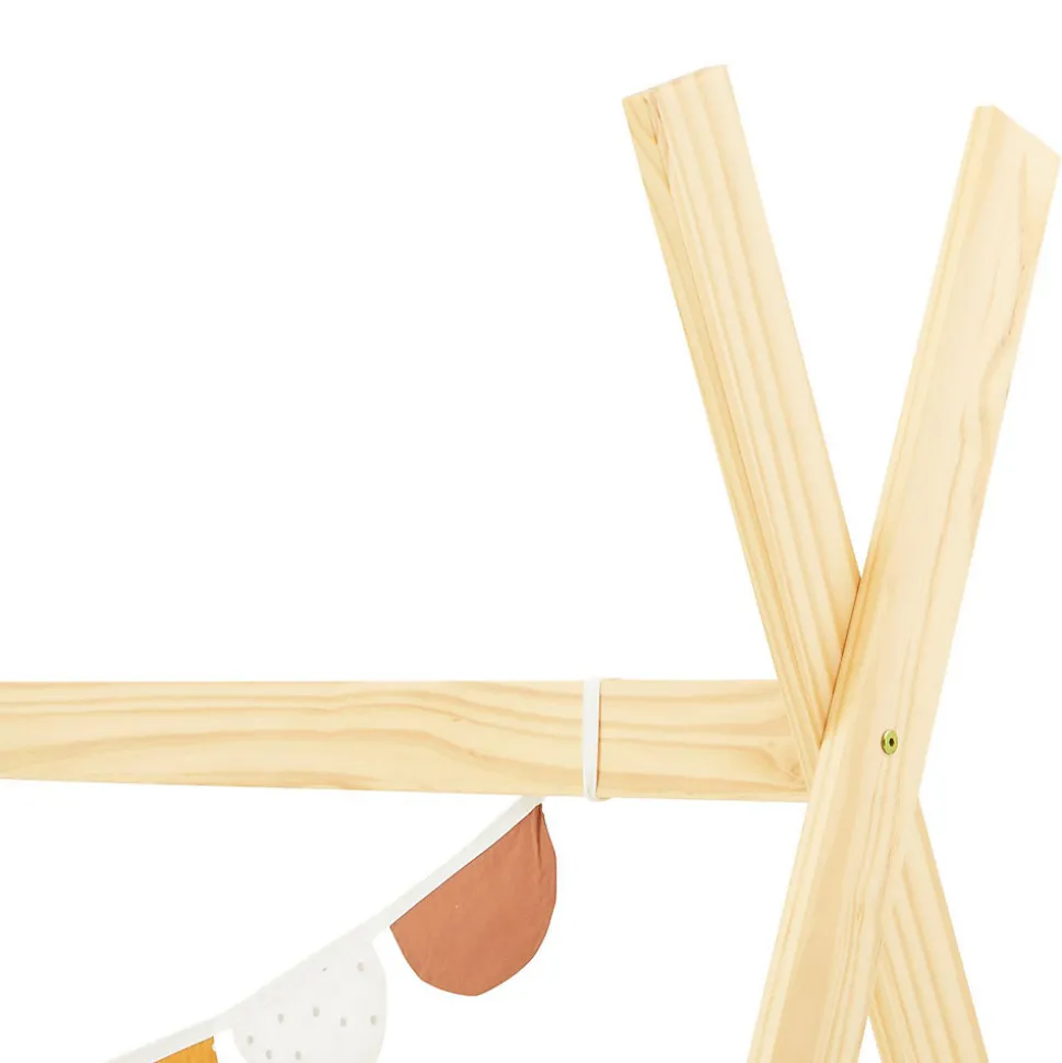 Lit enfant tipi ELIN, 90 x 190 cm en pin massif vernis naturel