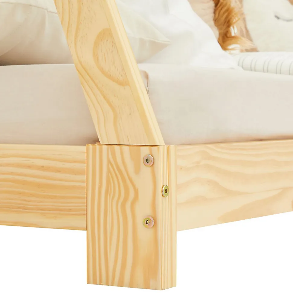 Lit enfant tipi ELIN, 90 x 190 cm en pin massif vernis naturel