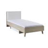 Lit enfant 90x200 avec tiroir de rangement MALMO Coloris chene clair et blanc