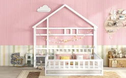 Lit enfant 140x200cm avec garde-corps, Blanc