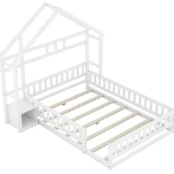 Lit enfant 140x200cm avec garde-corps, Blanc
