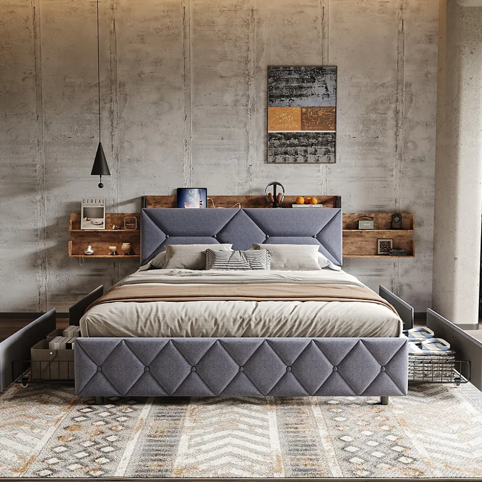 Lit Ergonomique, 140x200, Avec Rangement