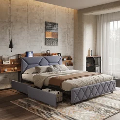 Lit Ergonomique, 140x200, Avec Rangement