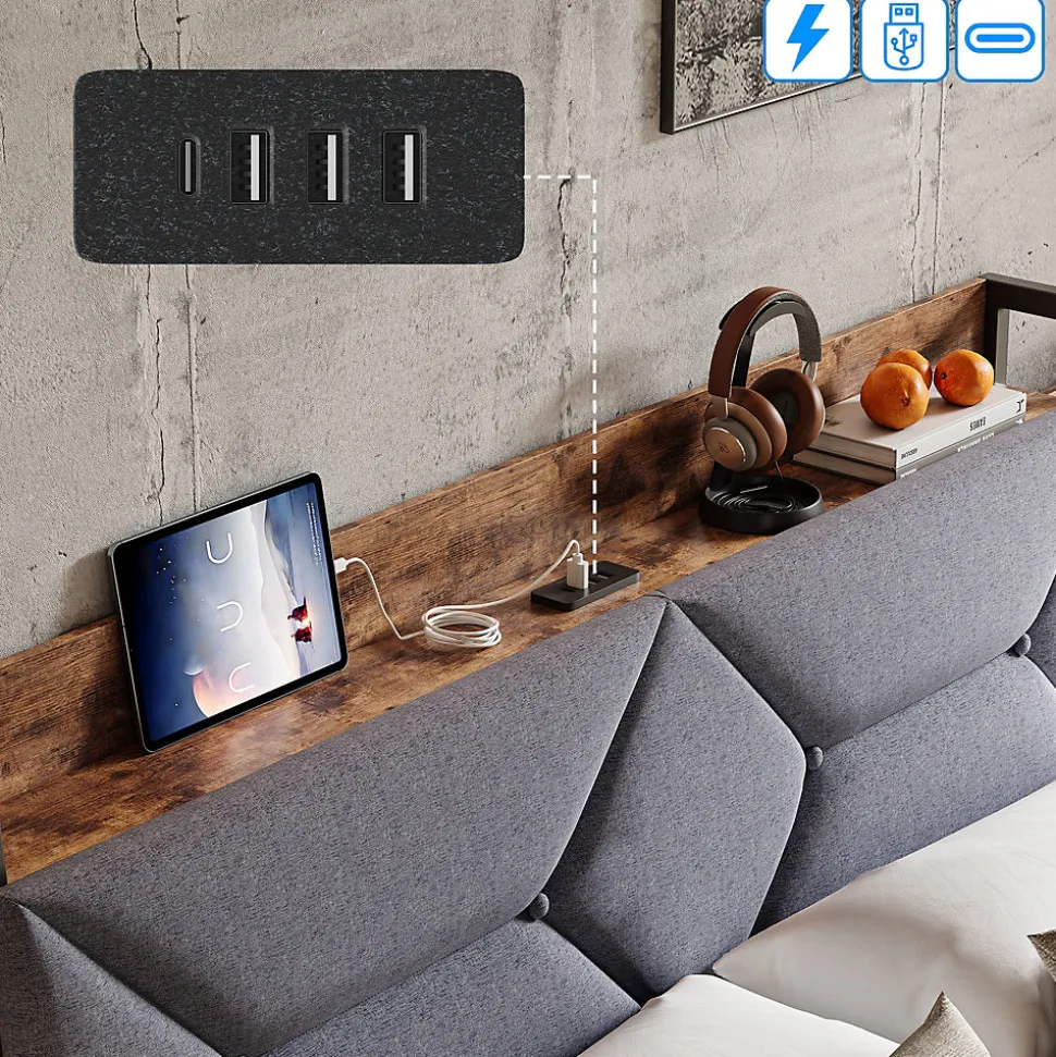 Lit Ergonomique, 140x200, Avec Rangement