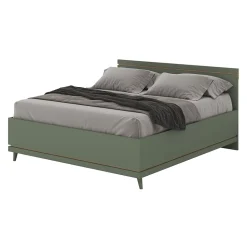 Lit et sommier NOKI 160x200 cm vert et bois Style scandinave