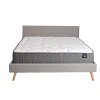 Lit FJORD 140x190 tissu + 1 sommier + 1 matelas CARLTON / Gris Clair