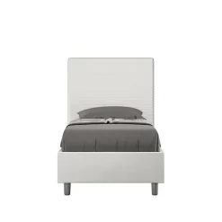 Lit Focus en simili cuir blanc sans sommier rembourré 80x210