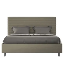 Lit Focus sans sommier rembourré 160x190 simili cuir cappuccino