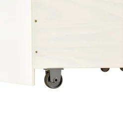 Lit fonctionnel MIA 90 x 200 cm, en pin massif lasuré blanc et rose